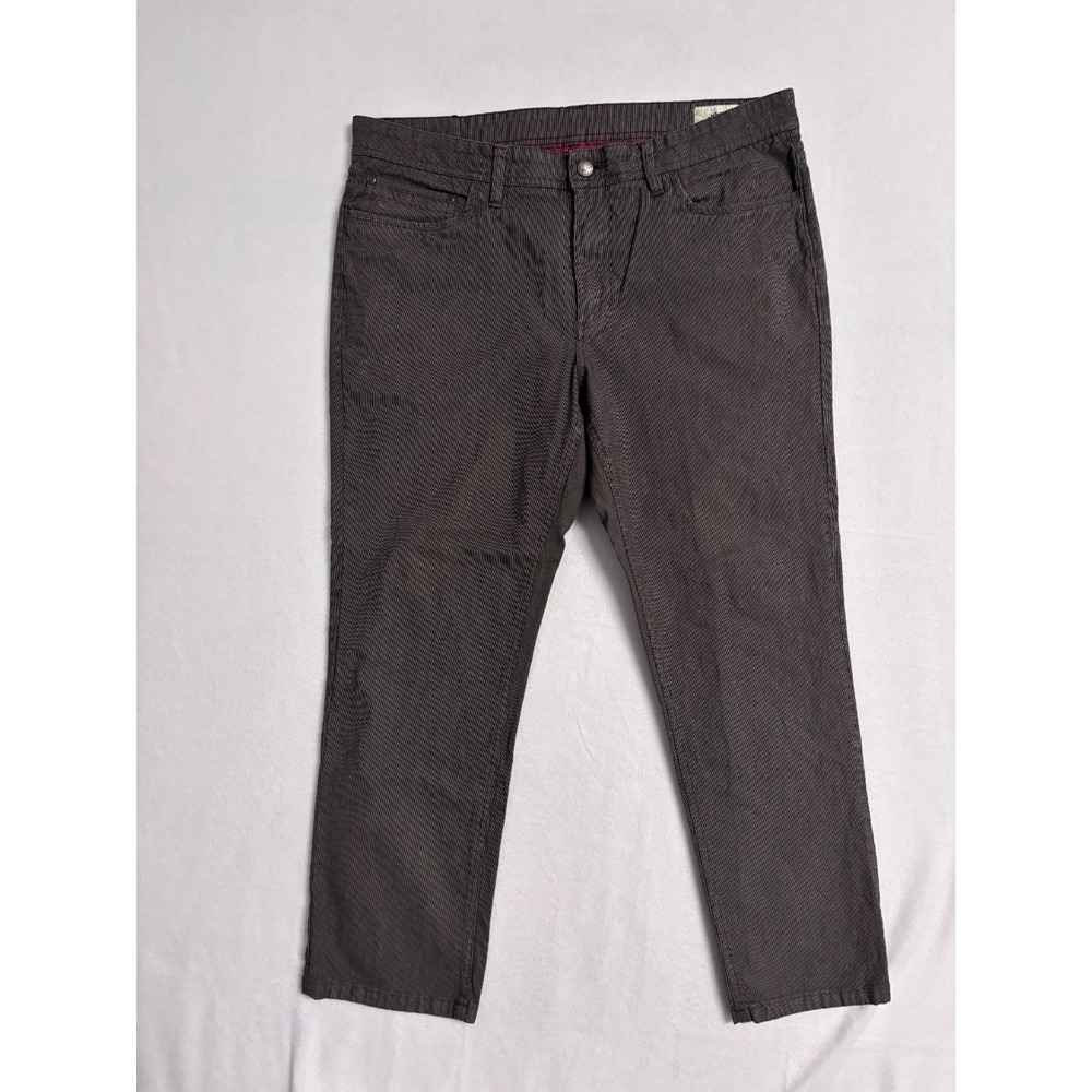 English Laundry Mens 36x29 Pants Grey Micro Check 5-Pocket Straight Leg Business